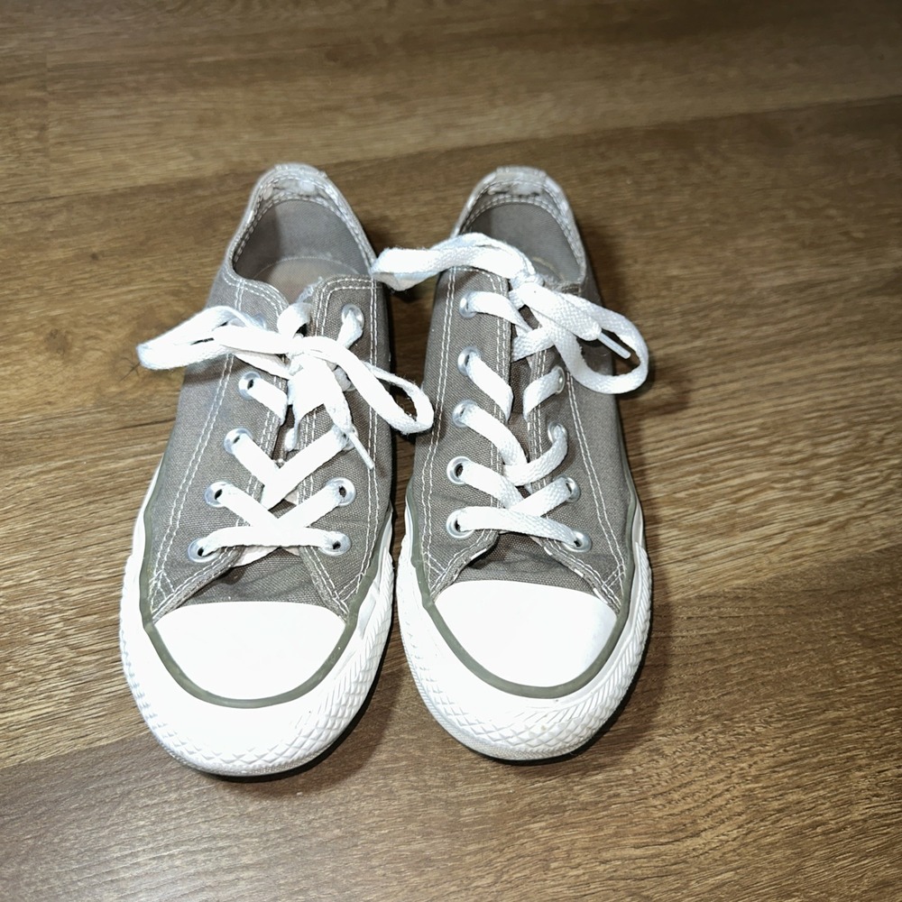 Converse Chuck Taylor All Star Low Top Gray Canvas Sneakers Polka Dot Lining 6.5 - Picture 2 of 10
